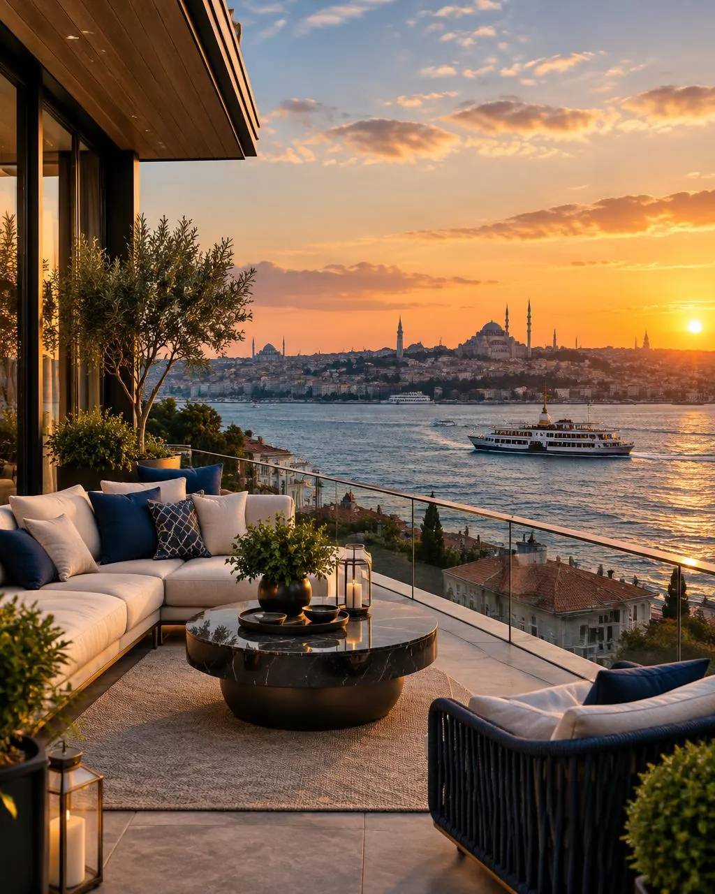 Istanbul skyline over the Bosphorus